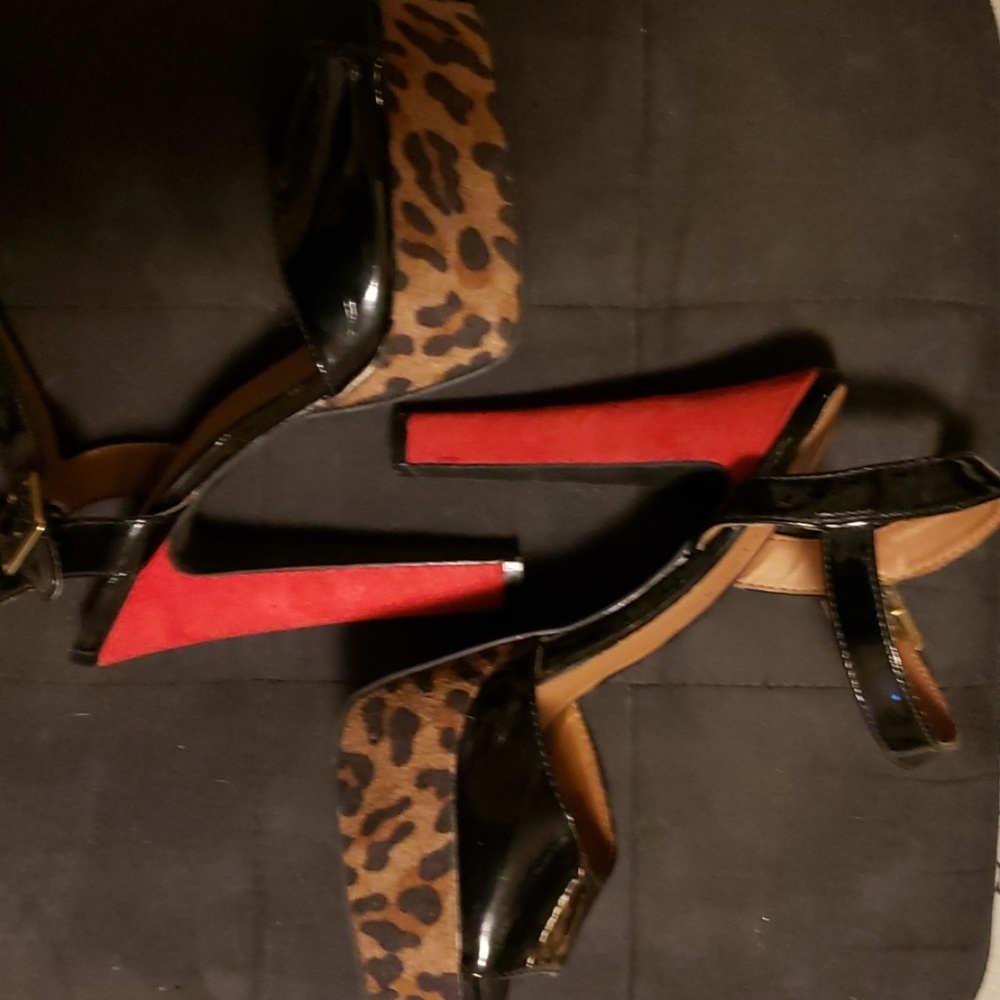 Fun Leopard & Red Platform Heels